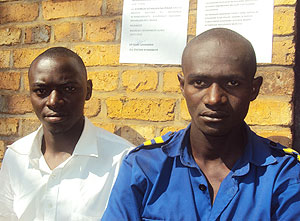 Alexis Dusengumuremyi (R), 24, and Faustin Nyandwi, 22 (Photo D Sabiiti)
