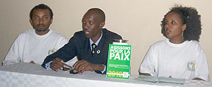 (L-R) Haileab Meressa, Public Relations Manager PJA, Cyrus M. Nkusi, Country Director Rwanda Youth Network and Hiwot Adane, PJA Managing Director. (Photo: G. Mugoya)