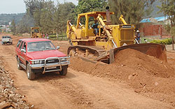 Construction works on the Nyamirambo road. KCC has announced new works on further 34kms of City roads. (File photo)