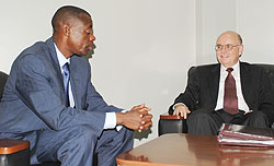 Minister James  Kabarebe meeting with Roger A. Meece ( Photo F. Goodman).