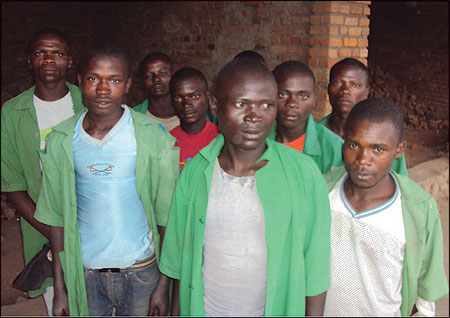 Some of the former street children pose for a group photo opportunity at their rehabilitation centre. (Photo / B. Mukombozi)