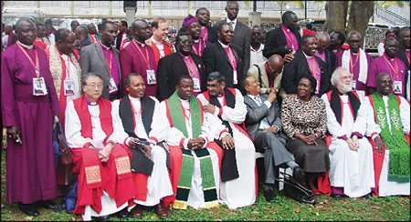 African bishops pose for a photo after the Bishops Conference in Kampala yesterday (Photo G. Muramira)