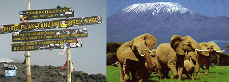 L-R : Summit ; Kilimanjaro_National_Park