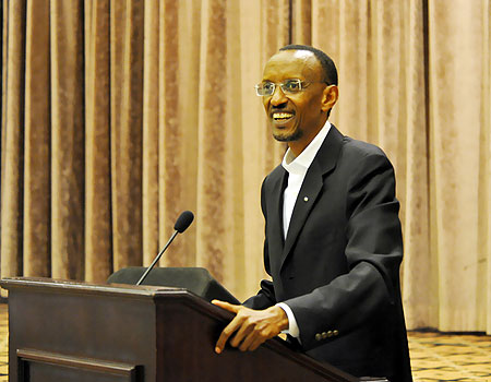 President Kagame speaking at the National Prayer Breakfast, yesterday. Photo/Urugwiro Village.
