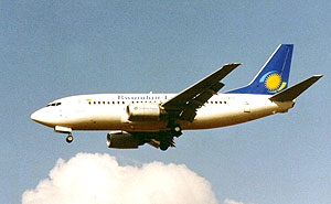 One of the RwandAiru2019s two newly acquired Boeings (File photo)