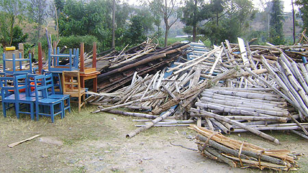 Household items which were in one of the demolished houses (Photo S Nkurunziza)