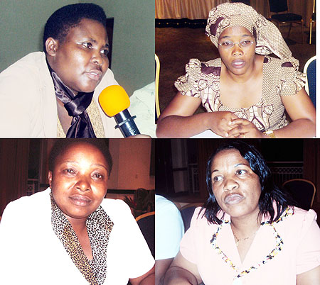 L-R : MP Mukayisenga ; HON Fortunate Nyiramadirida ; MP Marie Jose Twizeyeyezu ; MP Marie Rose Mureshyankwano