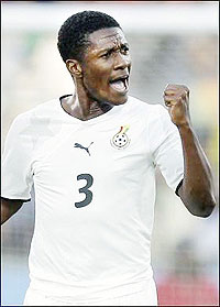 Gyan is in high spirits following his move to English side Sunderland.