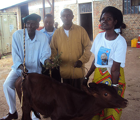 Residents of Rusave village donated cows to other needy residents  as part of the celebrations. (Photo S. Rwembeho.)