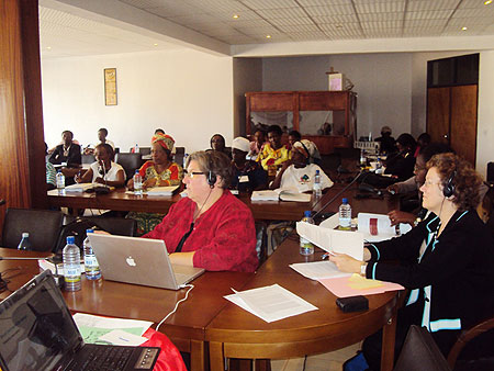 Business women and their trainers during the closing of the two-day  training on Wednesday(Photo P Ntambara)