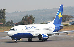 The newly acquired RwandAir plane (File photo)