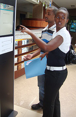 Taxpayers using the queue management system at RRA headquarters (Courtesy photo)