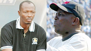 L-R : Eric Nshimiyimana  will carry on as APRu2019s assistant coach next season ; Ntagwabira is widely regarded as Rwandau2019s best coach ever. (File photo)