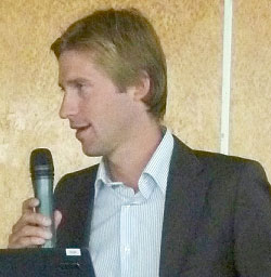 IOC Relations Department Manager, Jerome Poivey addressing members of the Olympic family yesterday at Milles Collines Hotel. (Photo; B. Mugabe)