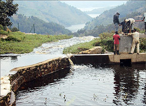 Water levels have  risen considerably  on Rugezi water falls.photo B Mukombozi