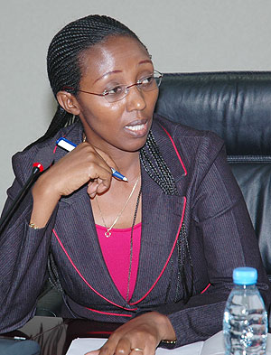 The State Minister in Charge of Water and Energy, Eng. Coletha Ruhamya