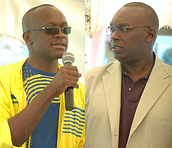 L-R : Sports Minister Joseph Habineza ; President of Rwanda Olympic Committee, Dr. Charles Rudakubana.
