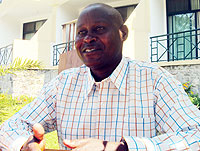 Lt. Col. Elie Mutarambirwa speaking to The New Times in Rubavu (Photo: R. Mugabe)