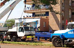 The Modular building being installed at the hospital (Courtesy hoto)