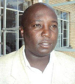 The sector executive secretary, Sixte Mungwarakarama, speaking to journalists (Photo; D. Sabiiti)