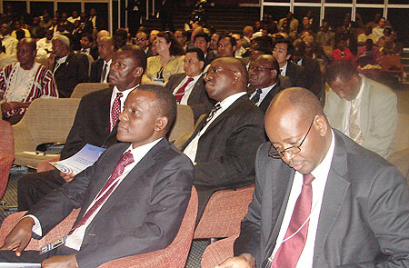 The Minister of Local Government, James Musoni, participating in the forum in Kampala yesterday (Photo; E. Kabeera)