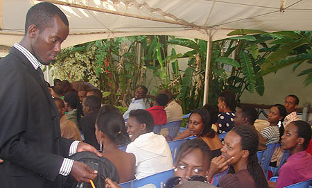 UCU students participate in the exercise to raise funds for the project (Photo; E. Kabeera)