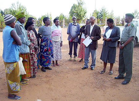 Brig. Gen. Eric Murokore and some District officials during the handover (Photo; A.Gahene)