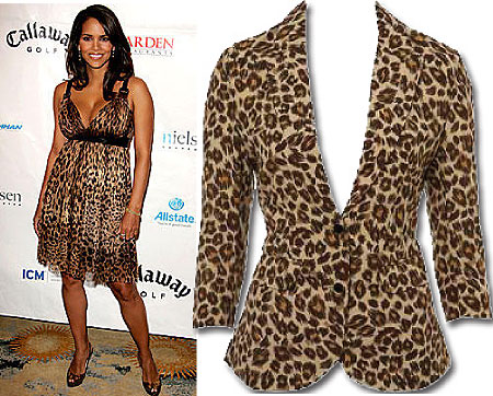 L-R : Halle Berry in animal print ; Leopard print blazer