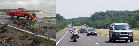 L-R : Watch out for debris (Net photo) ; Maintain a safe distance (Net photo)