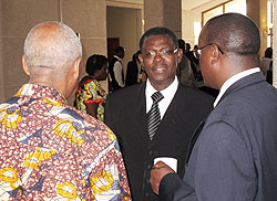 Polisi Denis (C) Deputy Speaker of Parliament, with other officials Yesterday photo (T.Kisambira)