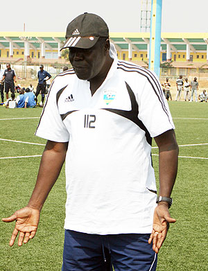 Tetteh finds himself in a very difficult position after seeing his wasps lose their opening two 2012 CAN qualifiers (Photo. E. Niyonshuti)