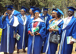 Some of the graduands who were awarded Masters Degrees yesterday. Photo P Ntambara