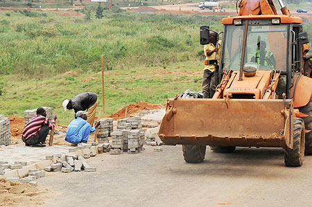 Earthmover at the planned Kigali Economic Special Zone (Photo T.Kisambira)