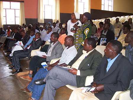 RECO & RWASCO clients during the meeting (Photo; A. Gahene)