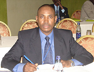 Dr. Callixte Kabera during the meeting in Kampala (Photo; E. Kabeera)
