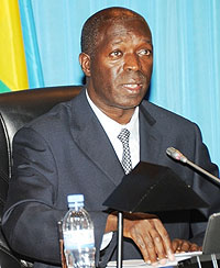 Hon. Anastase Murekezi addressing parliament on Tuesday (Photo; J. Mbanda)