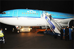 KLMu2019s aircraft at Kanombe International Airport (photo by T.Kisambira)