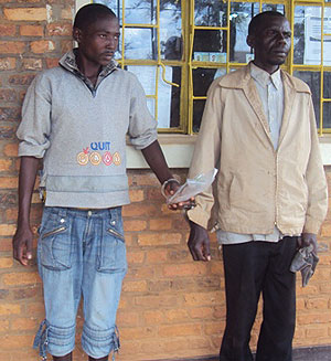 The suspects with marijuana at Kiramuruzi Police Post (Photo; D. Ngabonziza)