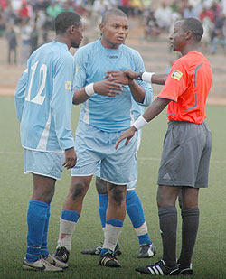 Rayon players look dejected in a recent Primus league game. The team was held to a 3-all draw by Etincelles. (File Photo)