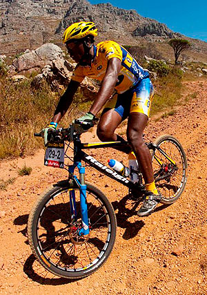 Adrien Niyonshuti in action for his South African club MTN Energade