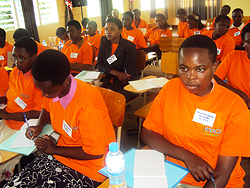 Students during the workshop organised by the Imbuto Foundation (Photo; S. Rwembeho)