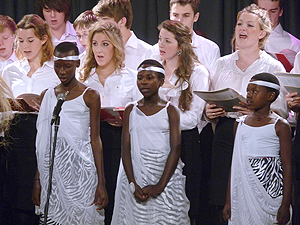 Singing with Wellington College Choir in Cornethrow.