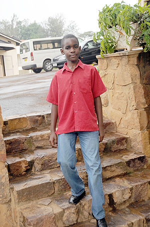 Mugisha Philipe (13yrs) and Kwizera Dieudonne (11yrs) swimming
