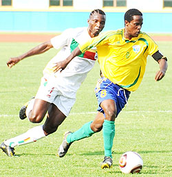 Amavubi captain Haruna Niyonzima missed a clear scoring opportunity yesterday. (File photo)