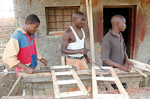 Youth at work in a Carpentry workshop. More youth will benefit from a new TVET programme  announced yesterday (File Photo)