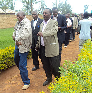 The Kenyans couldn't hide their excitement as they danced to the tune of the Rwandan traditional songs. Photo. S. Rwembeho