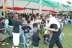 MTN CEO Khaled Mikkawi having fun with the kids.