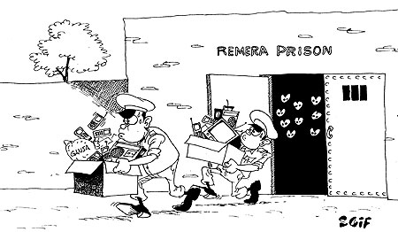 Rwanda National Police, in conjunction with the National Prison Services, yesterday, conducted an operation in Remera Prison, Kimironko and seized several items illegally smuggled by inmates, including marijuana, television sets, mobile phone handsets, an