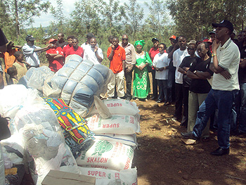 Some of the items that were donated by the Rwanda Red Cross ( Photo / G. Mugoya)