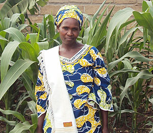 Mukakigeri Winflida in her maize plantation in  Nyagatare (Photo Dan Ngaboznziza)